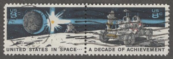 Scott# 1434-35 "SPACE ACHIEVEMENTS" USED ATTACHED PAIR