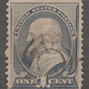 Scott# 212 "FRANKLIN" SERIES of 1887 USED, BULLSEYE CANCEL