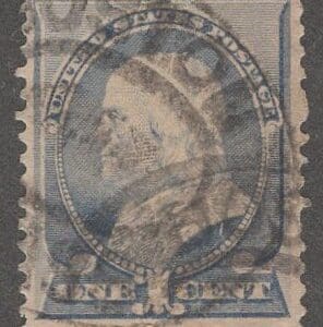 Scott# 212 "FRANKLIN" SERIES of 1887 USED, HOUSTON TX DBL OVAL CANCEL