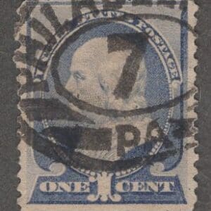 Scott# 212 "FRANKLIN" SERIES of 1887 USED, PHILLY DBL OVAL CANCEL