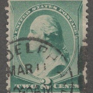 Scott# 213 "WASHINGTON" USED, PHILLY CDS CANCEL, NICELY CENTERED