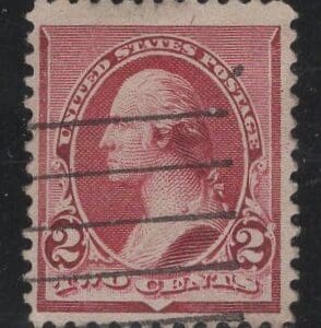 Scott# 219D "WASHINGTON" USED WITH A FIVE BAR GRID CANCEL