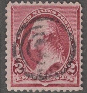 Scott# 219D "WASHINGTON" USED WITH A BULLSEYE CANCEL