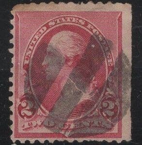 Scott# 220 "WASHINGTON" NEGATIVE KILLER CANCEL MARGIN SINGLE
