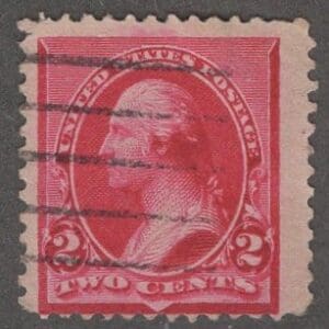 Scott# 220a "WASHINGTON" CAP ON LEFT 2, FLAG CANCEL