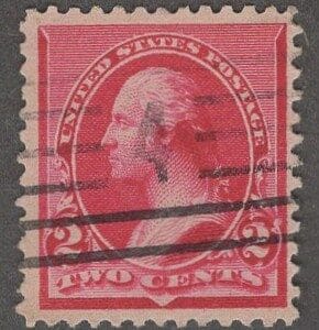Scott# 220c "WASHINGTON" CAP ON BOTH 2s, NUMERAL 4 CANCEL