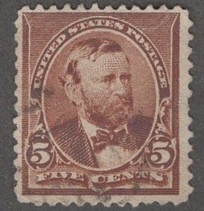 Scott# 223 "GRANT" USED WITH FACE FREE CANCEL, NICELY CENTERED