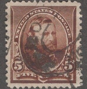 Scott# 223 "GRANT" PARTIAL DBL OVAL+ CDS CANCELS, NICELY CENTERED