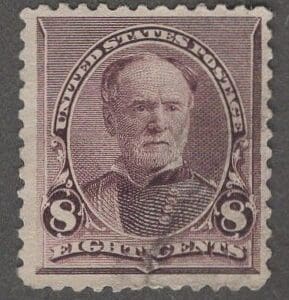 Scott# 225 "WILLIAM T SHERMAN" LITE CANCEL, NICELY CENTERED