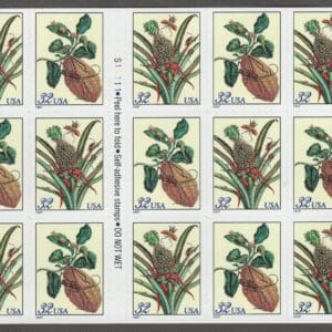 Scott# 3127a (3126-27) "BOTANICAL PRINTS" MNH BOOKLET PANE (20) P# S11111