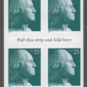 Scott# 3618c "WASHINGTON" 2002 MNH UNFOLDED BOOKLET (10) P# P1