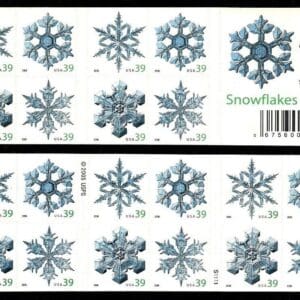 Scott# 4105-08 4108b "SNOWFLAKES" MNH UNFOLDED BOOKLET (20) P# S1111