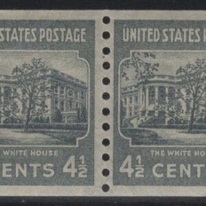 Scott# 844 "THE WHITE HOUSE" MNH PRESIDENTIAL SERIES COIL PAIR