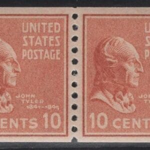 Scott# 847 "JOHN TYLER-PRESIDENTIAL SERIES" MNH COIL PAIR