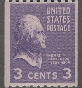 Scott# 851 "THOMAS JEFFERSON-PRESIDENTIAL SERIES" MINT COIL SINGLE
