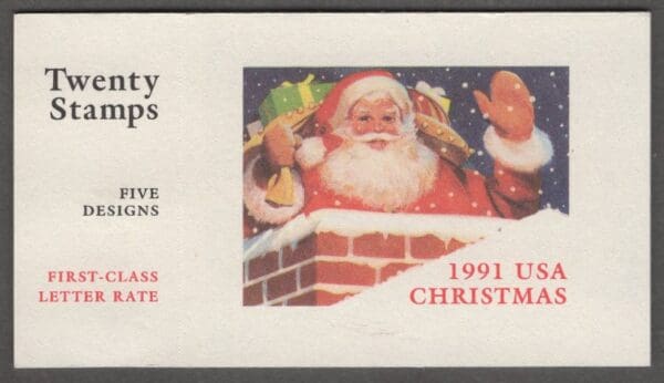 Scott# 2580, 2582-85 BK194 "CHRISTMAS" UNEXPLODED BOOKLET, 5 PANE VARIETIES