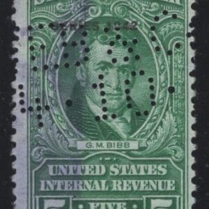 Scott# RD131 "G.M. BIBB" STOCK TRANSFER REVENUE-USED EB & CO PERFIN