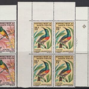 Scott#  138-140 VOLTA "BIRDS of PREY" MNH BLOCK S (4) NICELY CENTERED