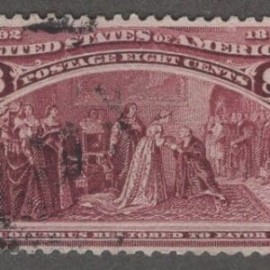 Scott# 236 "COLUMBIAN - RESTORED TO FAVOR" WITH A LITE CANCEL