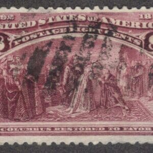 Scott# 236 "COLUMBIAN - RESTORED TO FAVOR" GEOMETRIC GRID CANCEL