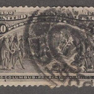 Scott# 237 "COLUMBIAN-PRESENTING NATIVES" BOSTON DBL OVAL CANCEL