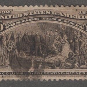 Scott# 237 "COLUMBIAN-PRESENTING NATIVES" NEGATIVE CROSSROADS CANCEL