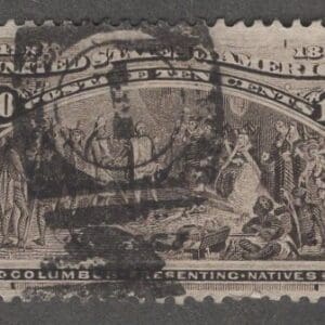 Scott# 237 "COLUMBIAN-PRESENTING NATIVES" NUMERAL 1 DUPLEX CANCEL