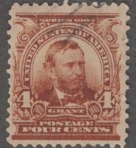Scott # 303 "GRANT" ORNATE DESIGN SERIES, LITELY CANCELLED