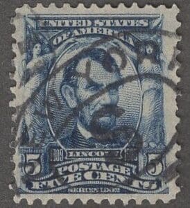 Scott # 304 "LINCOLN" ORNATE SERIES, USED, N.Y. DBL OVAL CANCEL