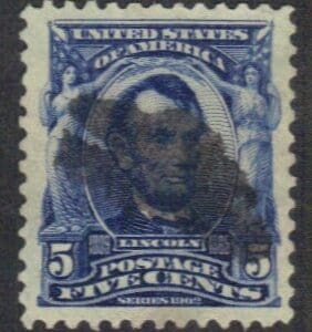 Scott # 304 "LINCOLN" ORNATE SERIES, USED * SEE DETAILS *