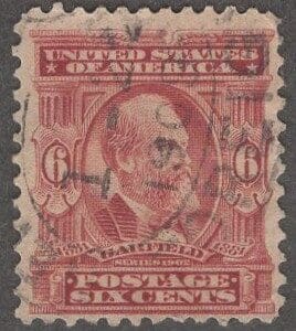 Scott# 305 "GARFIELD-20th U.S. PRESIDENT" USED-DOUBLE OVAL CANCEL