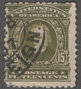 Scott# 309 "CLAY - ORNATE DESIGN" USED * SEE DETAILS *