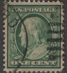 Scott# 331 "FRANKLIN" USED WITH AN OXFORD MASS CDS CANCEL