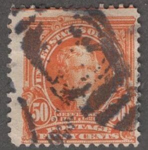 Scott# 310 "JEFFERSON" USED SINGLE WITH A DUPLEX CANCEL