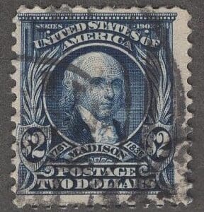 Scott# 312 "MADISON - ORNATE DESIGN SERIES" USED, PARCEL CANCEL