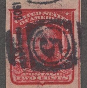 Scott# 320b (SCARLET) WASHINGTON TYPE II WITH A DUPLEX CANCEL