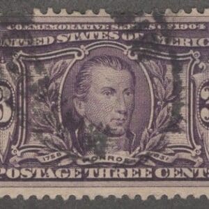 Scott# 325 "MONROE" LOUISIANA PURCHASE, USED, DOUBLE OVAL CANCEL