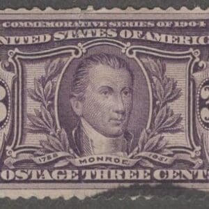 Scott# 325 "MONROE" LOUISIANA PURCHASE, USED, FACE FREE CANCEL
