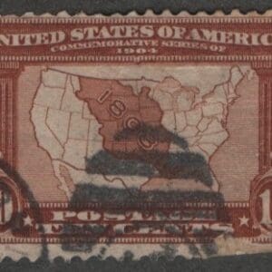 Scott# 327 "LOUISIANA PURCHASE-MAP" CDS & DUPLEX CANCELS "B"