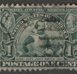 Scott# 328 "JAMESTOWN EXPO-JOHN SMITH" USED-PARTIAL CDS & DUPLEX