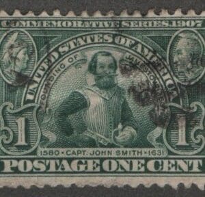 Scott# 328 "JAMESTOWN EXPO-JOHN SMITH" USED, DUPLEX CANCEL