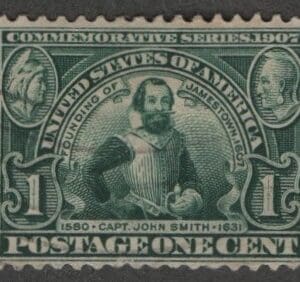Scott# 328 "JAMESTOWN EXPO-JOHN SMITH" USED, LITE CANCEL