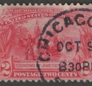 Scott# 329 "JAMESTOWN EXPOSITION" USED, CHICAGO CDS CANCEL