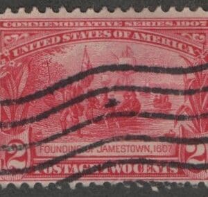 Scott# 329 "JAMESTOWN EXPOSITION" USED, FLAG CANCEL