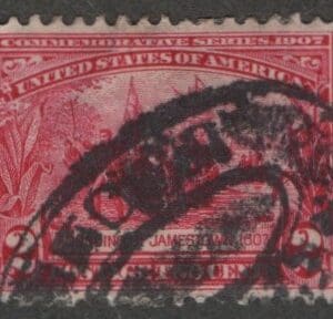 Scott# 329 "JAMESTOWN EXPOSITION" USED, GEORGIA DOUBLE OVAL CANCEL