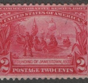 Scott# 329 "JAMESTOWN EXPOSITION" USED, VERY LITE CANCEL