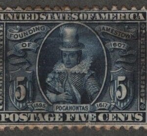 Scott# 330 "JAMESTOWN ISSUE - POCAHONTAS" USED, ** SEE DETAILS **