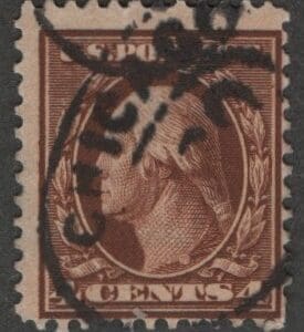 Scott# 334 "WASHINGTON" USED, CHICAGO, ILL. DOUBLE OVAL CANCEL