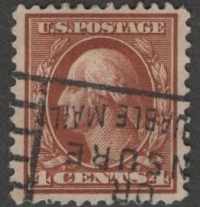 Scott# 334 "WASHINGTON" USED, SLOGAN CANCEL, NICELY CENTERED