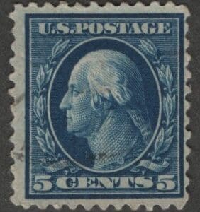 Scott# 335 "WASHINGTON" USED PERF 12, LITE FACE FREE CANCEL
